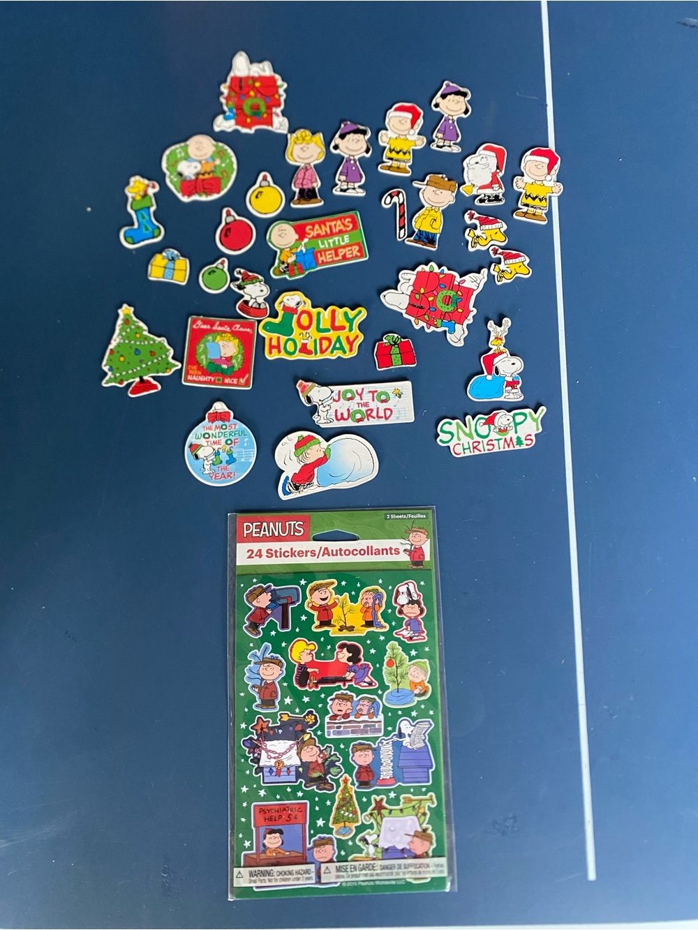 Lot of Peanuts Holiday Magnets & Sticker Set